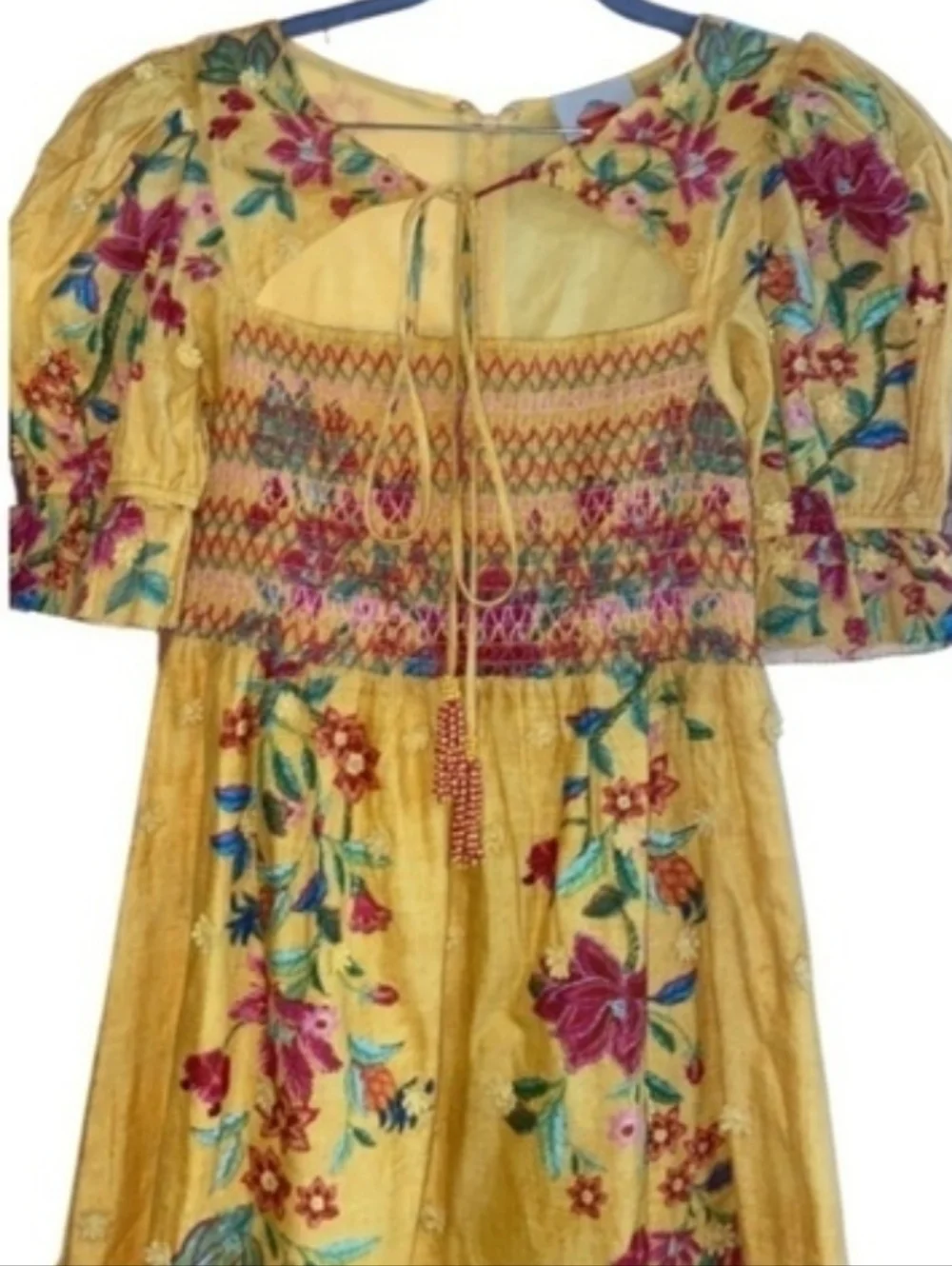 FARM‎ RIO Yellow Floral Maxi Dress Size XS - Picture 7 of 14